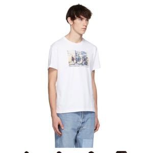 New HELMUT LANG Limited Edition White Tshirt Carolee Schneemann Jumping Print